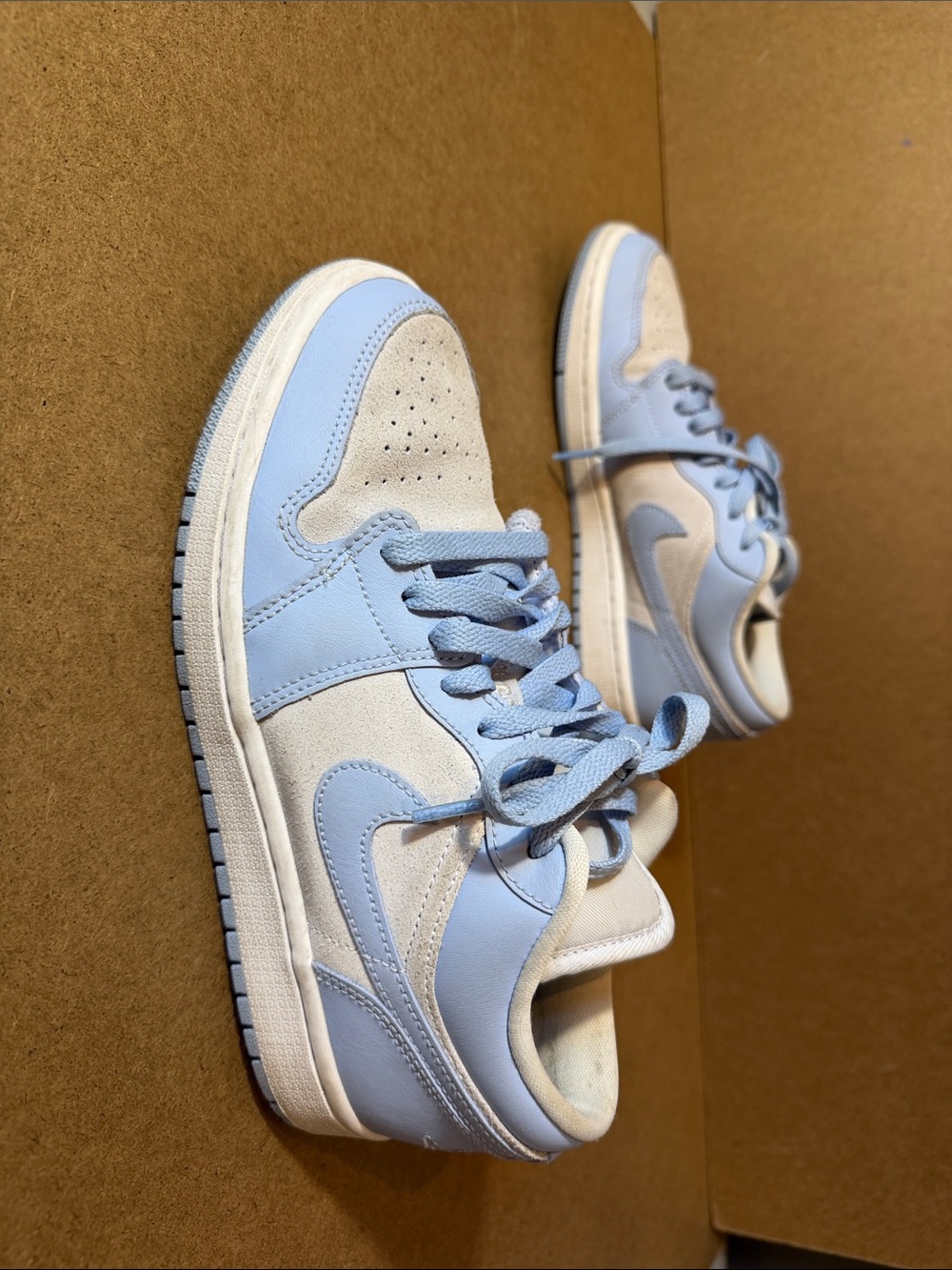 Women’s air Jordan 1 low aluminum dc0774-050 light blue & grey women 7.5 w box - Picture 8 of 9